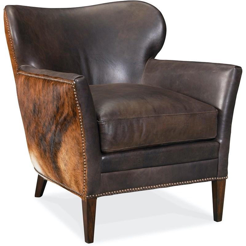 Hooker Furniture CC469-089 Kato Leather Club Chair with Dark HOH