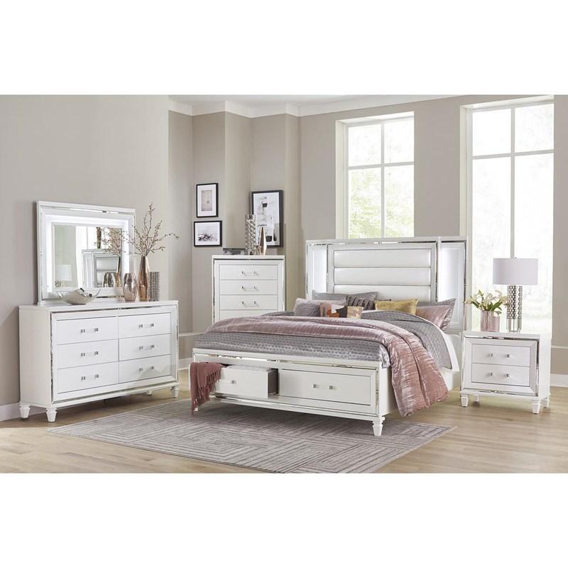 Large Picture of Homelegance Tamsin 1616WK-1EK* Eastern King Platform Bed with LED Lighting and Footboard Storage