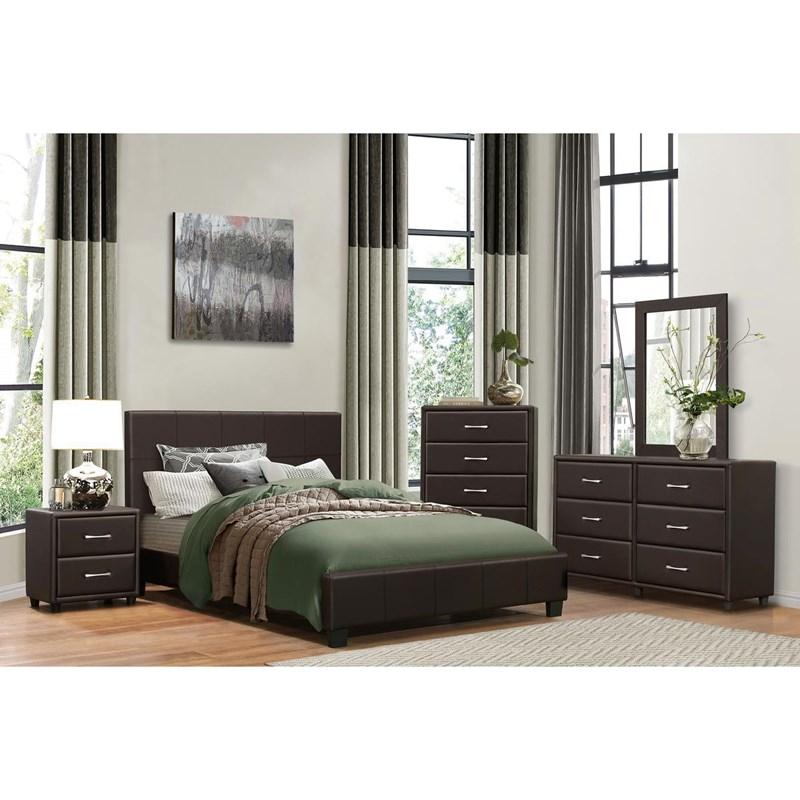 Large Picture of Homelegance Lorenzi 2220KDBR-1EK* Eastern King Platform Bed