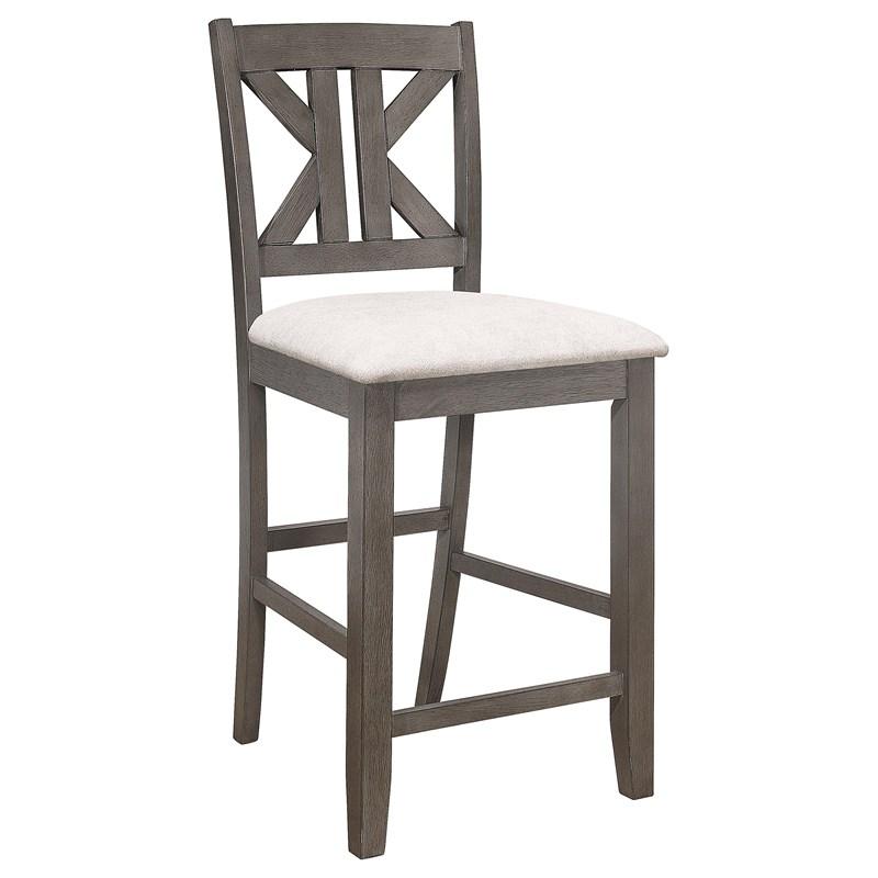 Coaster Furniture Athens 109859 Wood Counter Chair with Cushion - Barn Grey