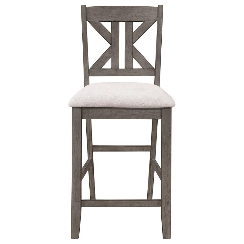 Large Picture of Coaster Furniture Athens 109859 Wood Counter Chair with Cushion - Barn Grey