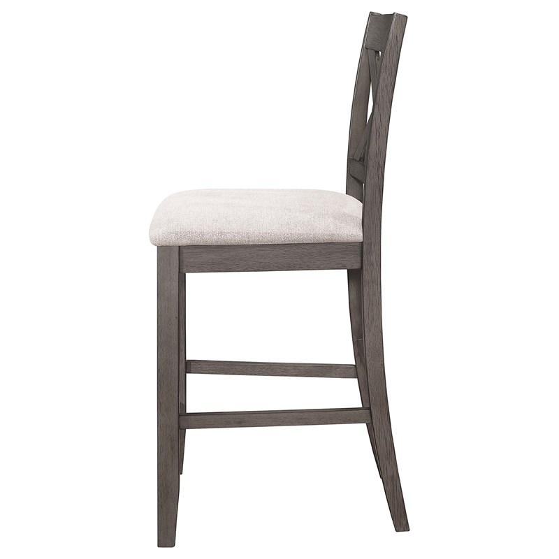 Large Picture of Coaster Furniture Athens 109859 Wood Counter Chair with Cushion - Barn Grey