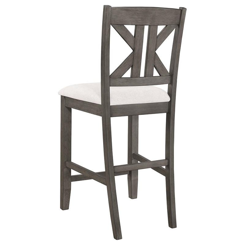 Large Picture of Coaster Furniture Athens 109859 Wood Counter Chair with Cushion - Barn Grey