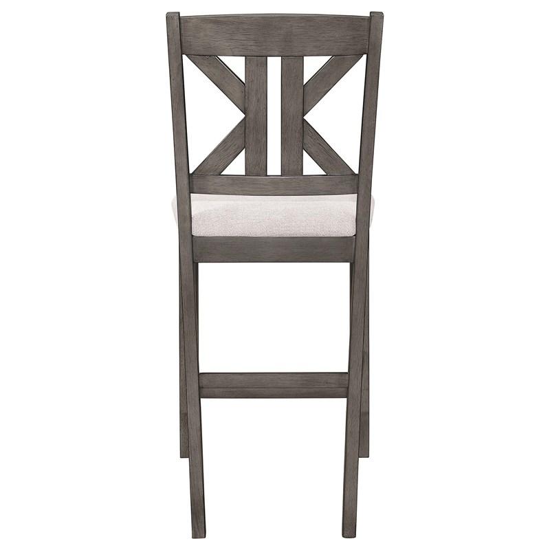 Large Picture of Coaster Furniture Athens 109859 Wood Counter Chair with Cushion - Barn Grey
