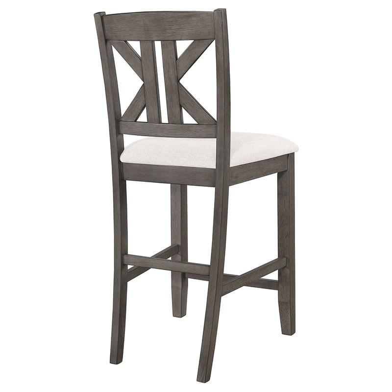 Large Picture of Coaster Furniture Athens 109859 Wood Counter Chair with Cushion - Barn Grey