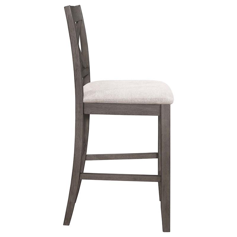 Large Picture of Coaster Furniture Athens 109859 Wood Counter Chair with Cushion - Barn Grey