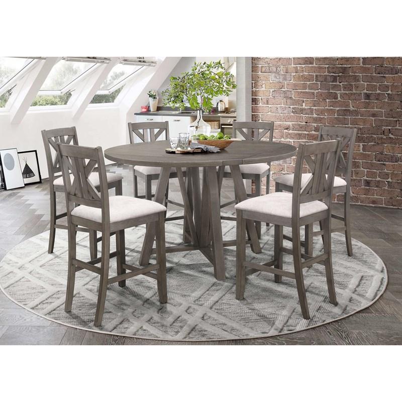 Large Picture of Coaster Furniture Athens 109859 Wood Counter Chair with Cushion - Barn Grey