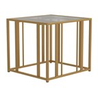 Coaster Furniture Adri 723607 Rectangular Glass Top Side End Table - Matte Brass