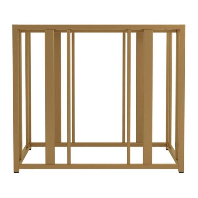 Large Picture of Coaster Furniture Adri 723607 Rectangular Glass Top Side End Table - Matte Brass