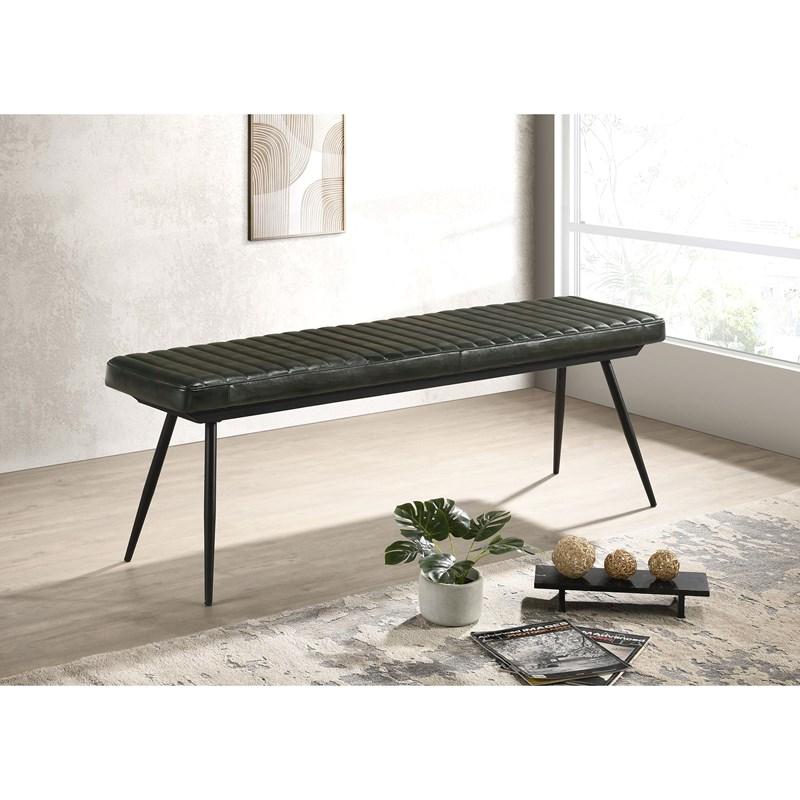 Large Picture of Coaster Furniture Misty 110653 Leather Upholstered Dining Bench - Antique Espresso