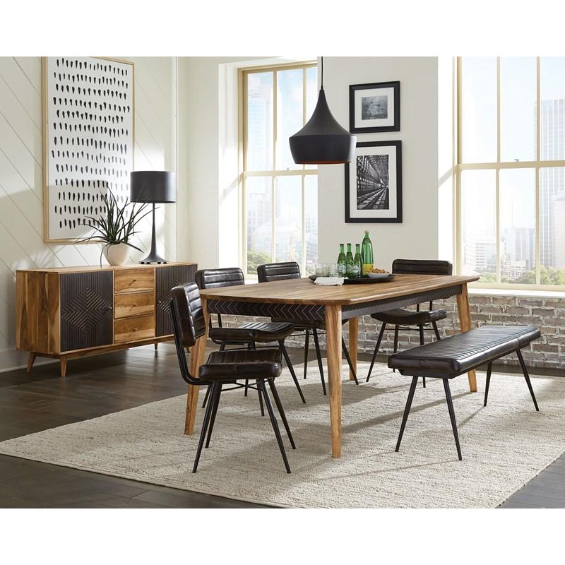 Large Picture of Coaster Furniture Misty 110653 Leather Upholstered Dining Bench - Antique Espresso