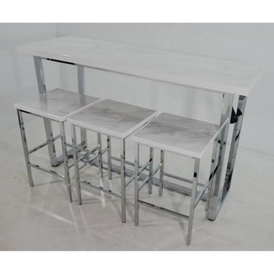 Coaster Furniture Marmot 182253 4-piece Rectangular Counter Height Table Set - Chrome