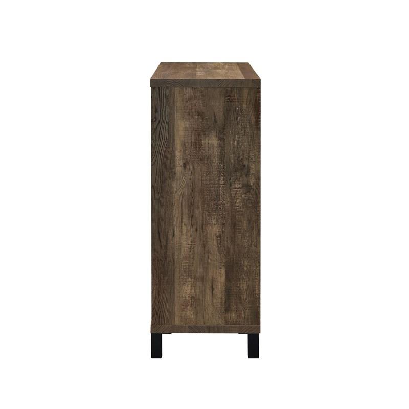 Large Picture of Coaster Furniture Arlington 182852 Sliding Door Home Bar Wine Cabinet - Rustic Oak