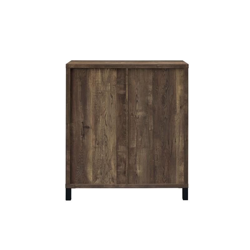 Large Picture of Coaster Furniture Arlington 182852 Sliding Door Home Bar Wine Cabinet - Rustic Oak