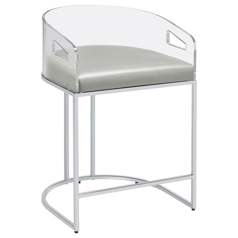 Coaster Furniture Thermosolis 183405 Clear Acrylic Counter Chair - Chrome