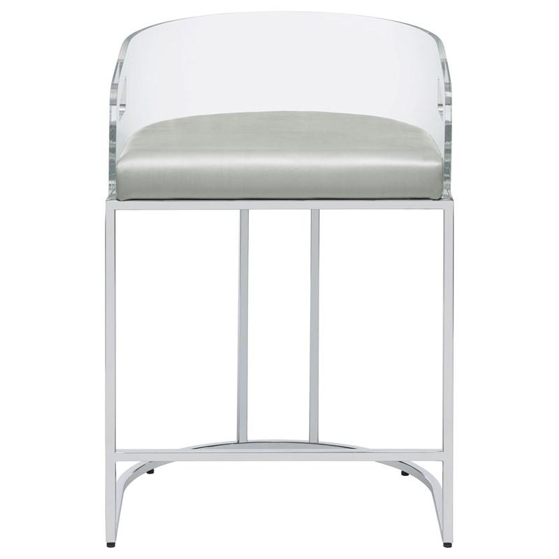 Large Picture of Coaster Furniture Thermosolis 183405 Clear Acrylic Counter Chair - Chrome