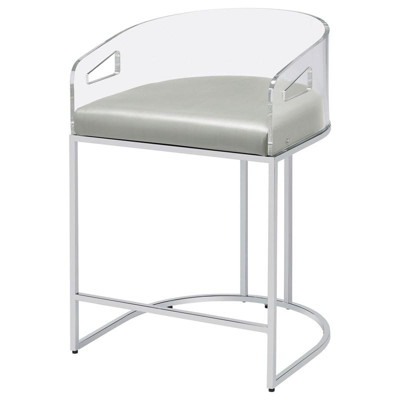 Large Picture of Coaster Furniture Thermosolis 183405 Clear Acrylic Counter Chair - Chrome