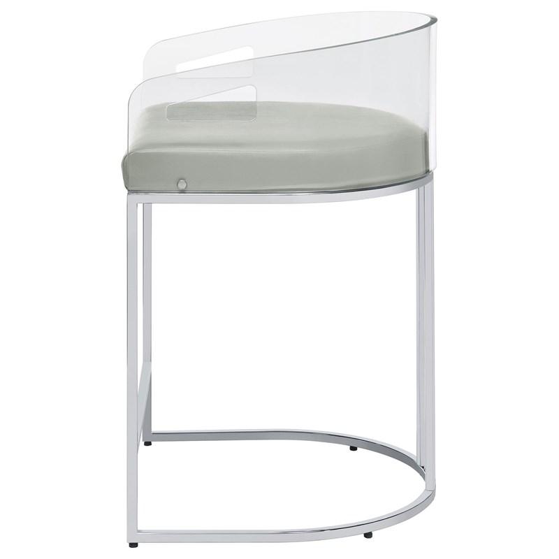 Large Picture of Coaster Furniture Thermosolis 183405 Clear Acrylic Counter Chair - Chrome