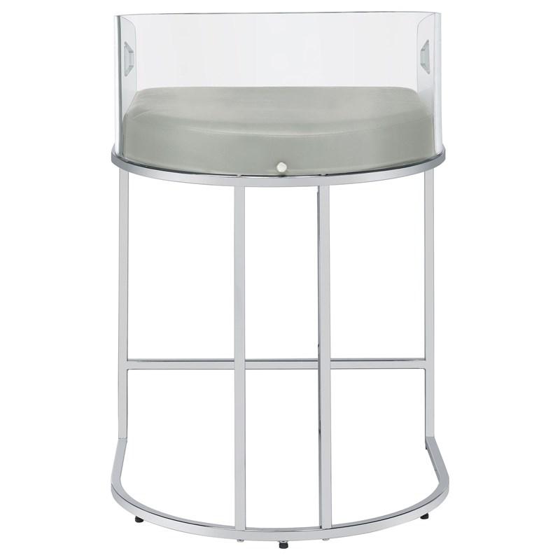 Large Picture of Coaster Furniture Thermosolis 183405 Clear Acrylic Counter Chair - Chrome