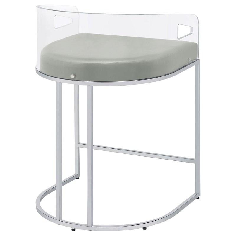 Large Picture of Coaster Furniture Thermosolis 183405 Clear Acrylic Counter Chair - Chrome