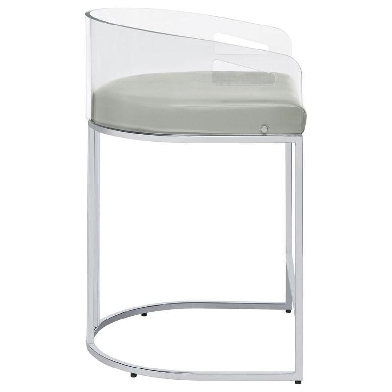 Large Picture of Coaster Furniture Thermosolis 183405 Clear Acrylic Counter Chair - Chrome