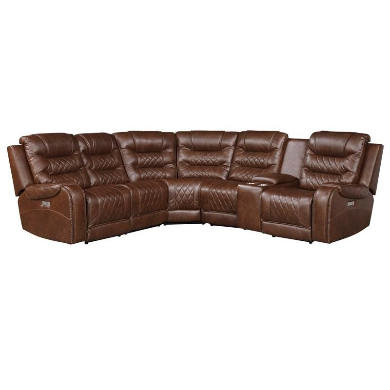 Homelegance Putnam 9405BR*6LRRR 6 pc Modular Power Reclining Sectional