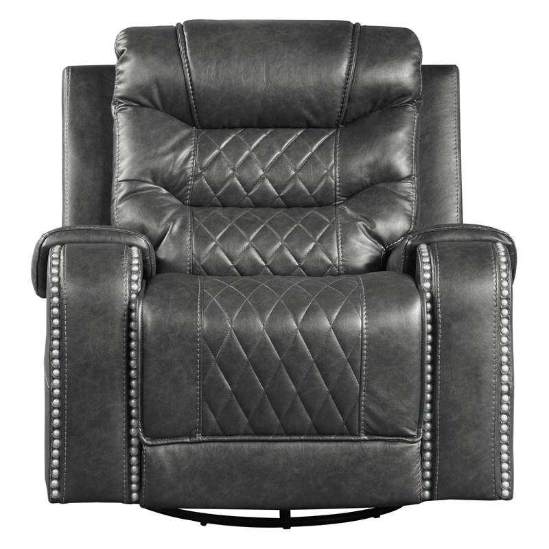 Homelegance Putnam 9405GY-1 Swivel Glider Reclining Chair