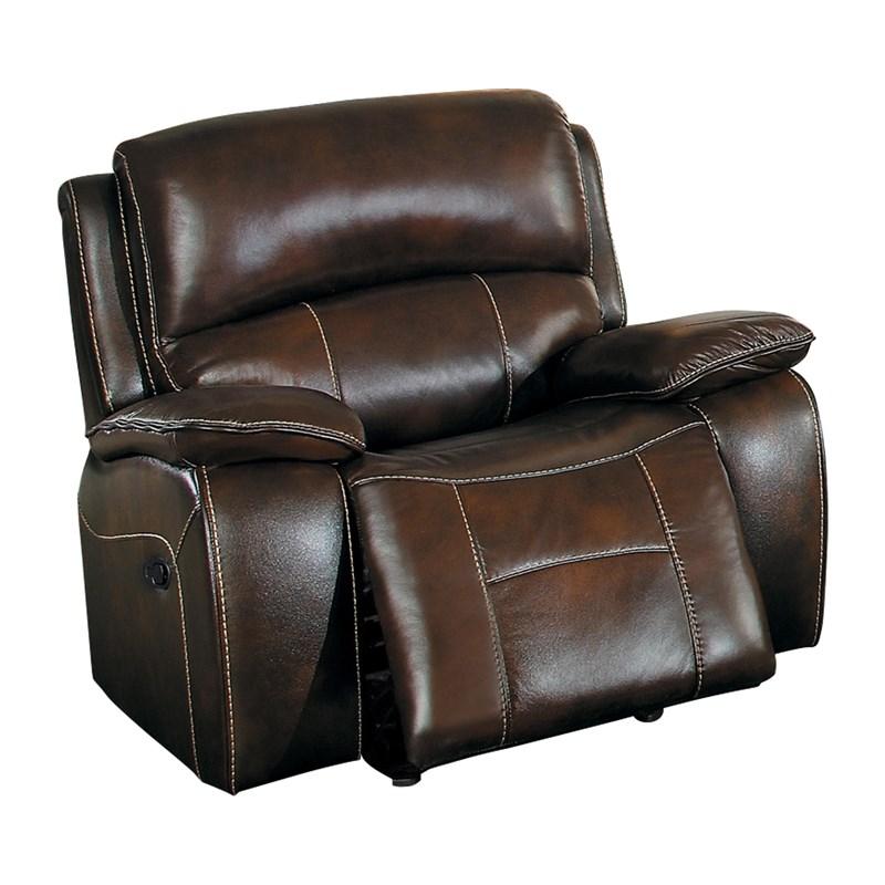 Homelegance Mahala 8200BRW-1 Glider Reclining Chair - Dark Brown