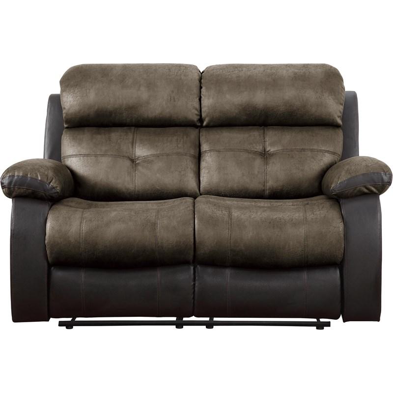 Homelegance Acadia 9801BR-2 Double Reclining Loveseat - Brown