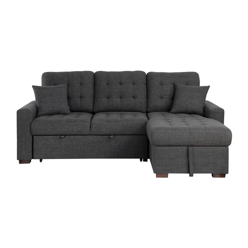Homelegance McCafferty 9916DG*SC 2 pc Sectional with Pull-out Bed and Right Chaise with Hidden Storage