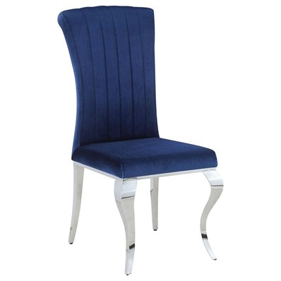 Coaster Furniture Betty 105077 Velvet Upholstered Dining Chair - Ink Blue