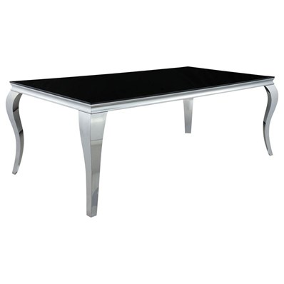 Coaster Furniture Carone 115071 Rectangular 81-inch Glass Top Dining Table - Black