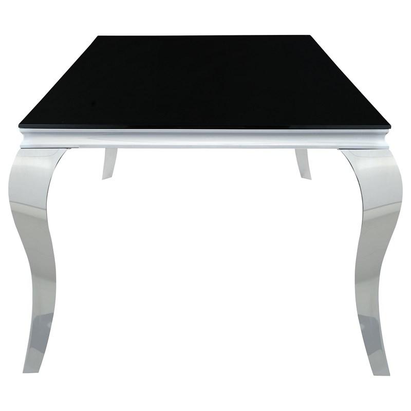 Large Picture of Coaster Furniture Carone 115071 Rectangular 81-inch Glass Top Dining Table - Black