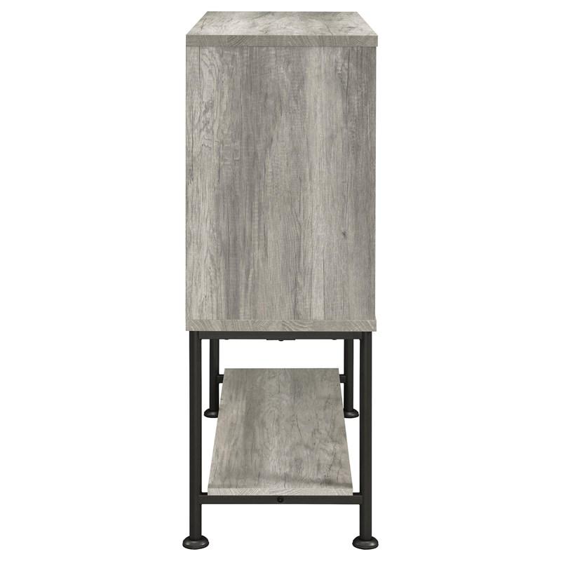 Large Picture of Coaster Furniture Claremont 183038 Sliding Door Home Bar Wine Cabinet - Grey Driftwood
