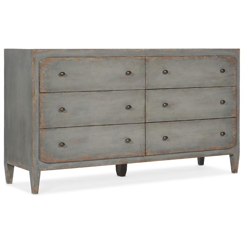 Hooker Furniture 5805-90002-95 Ciao Bella Six-Drawer Dresser- Speckled Gray