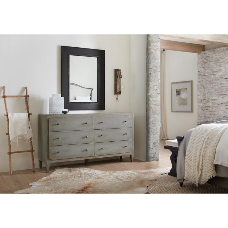 Large Picture of Hooker Furniture 5805-90002-95 Ciao Bella Six-Drawer Dresser- Speckled Gray