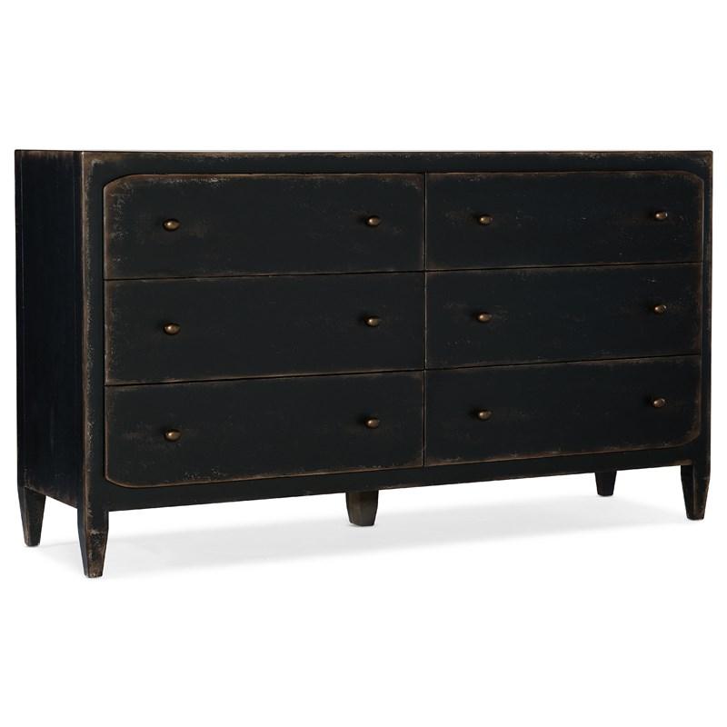 Hooker Furniture 5805-90002-99 Ciao Bella Six-Drawer Dresser- Black