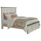 Coaster Furniture Hillcrest 223351Q Wood Queen Panel Bed - Distressed White