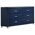 Coaster Furniture Melody 223373 6-Drawer Upholstered Dresser - Pacific Blue