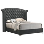 Coaster Furniture Melody 223381KE Upholstered Eastern King Wingback Bed - Grey