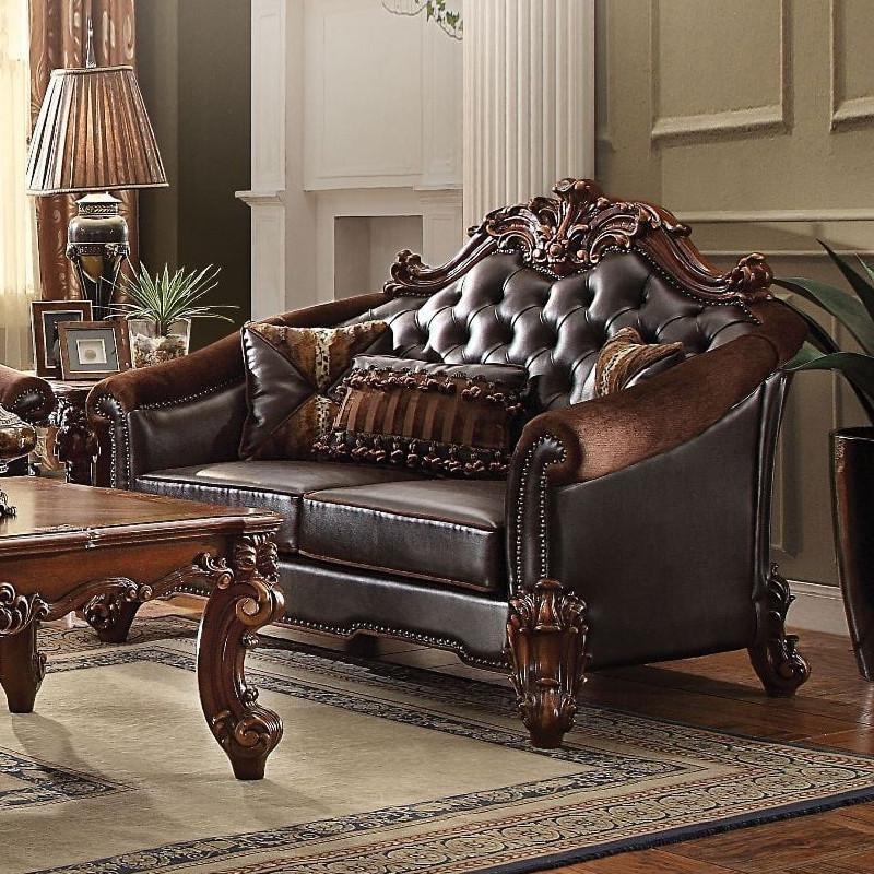 Acme Furniture Vendome II 53131 Loveseat with 3 Pillows