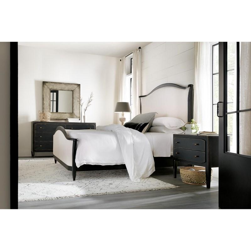 Large Picture of Hooker Furniture 5805-90866-99 Ciao Bella King Upholstered Bed- Black