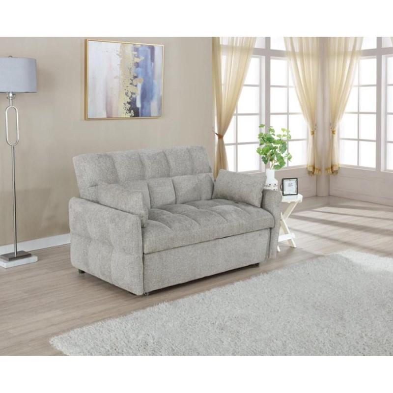 Large Picture of Coaster Furniture Cotswold 508307 Upholstered Convertible Sleeper Sofa Bed - Light Grey