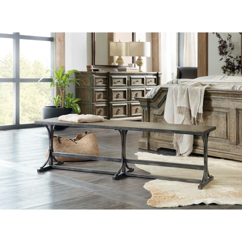Large Picture of Hooker Furniture 6960-90019-80 La Grange Von Rosenberg Bed Bench