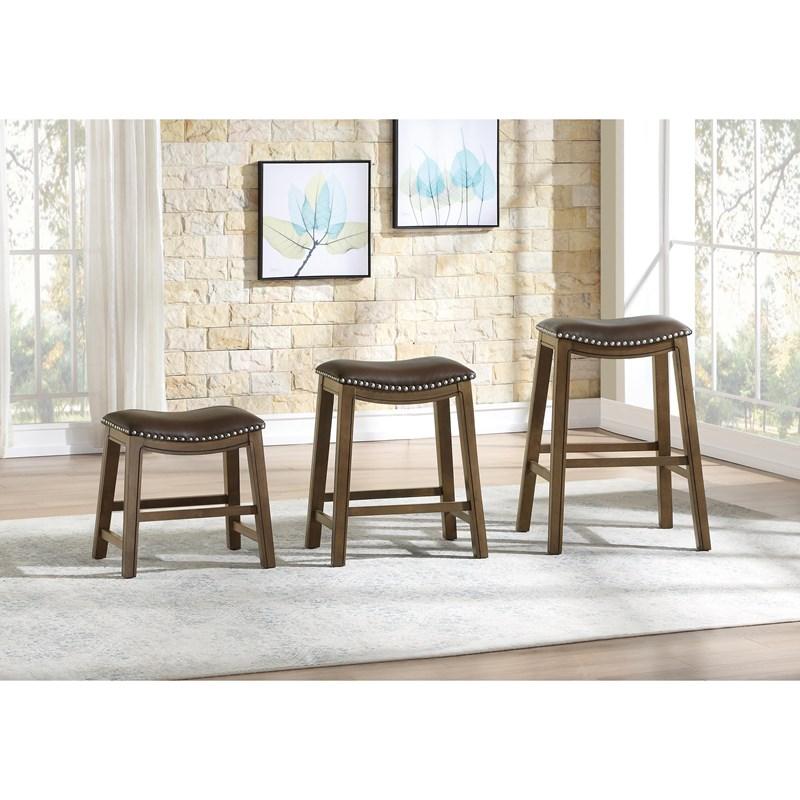 Large Picture of Homelegance Ordway 5682BRW-29 29 Pub Height Stool, Brown