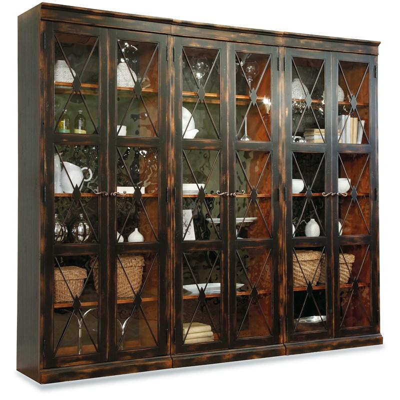 Large Picture of Hooker Furniture 3005-50001 Sanctuary Two-Door Thin Display Cabinet - Ebony