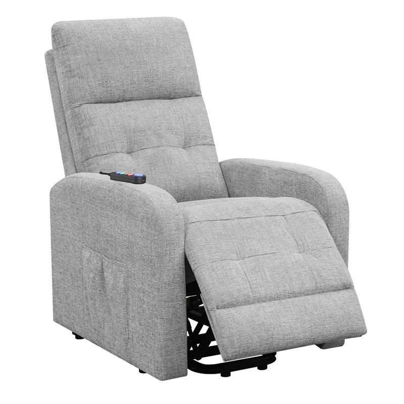 Large Picture of Coaster Furniture Howie 609402P Upholstered Power Lift Massage Chair - Grey