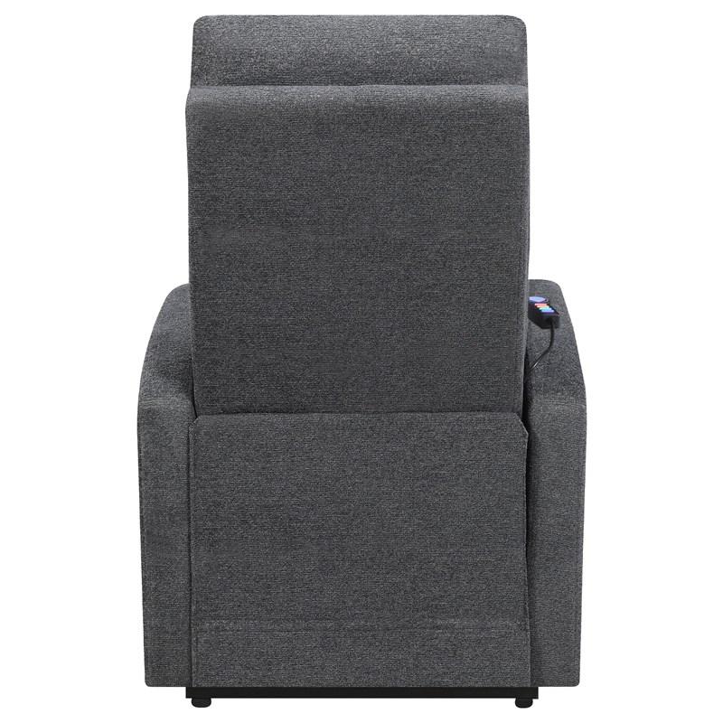 Large Picture of Coaster Furniture Howie 609403P Upholstered Power Lift Massage Chair - Charcoal