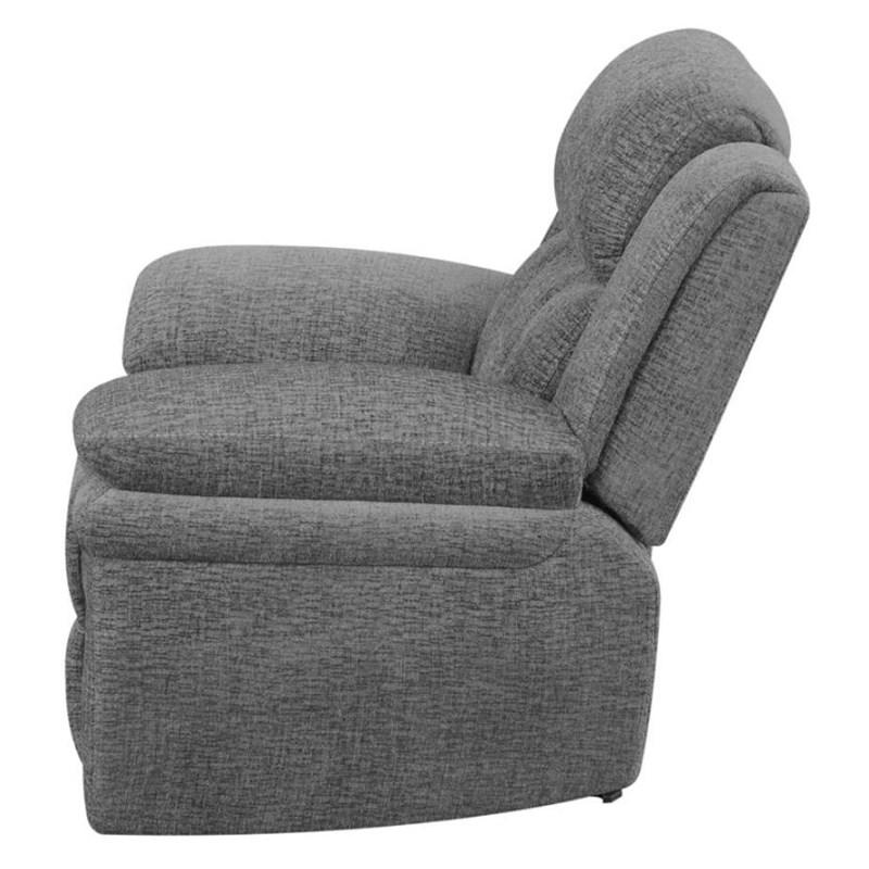 Large Picture of Coaster Furniture Bahrain 609543 Upholstered Glider Recliner - Charcoal