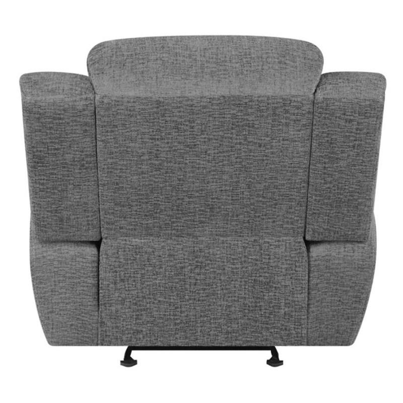 Large Picture of Coaster Furniture Bahrain 609543 Upholstered Glider Recliner - Charcoal